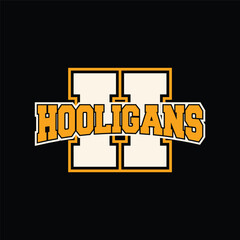 vector hooligans typography design with letter h