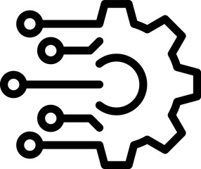 Gear icon as concept of digital tech process