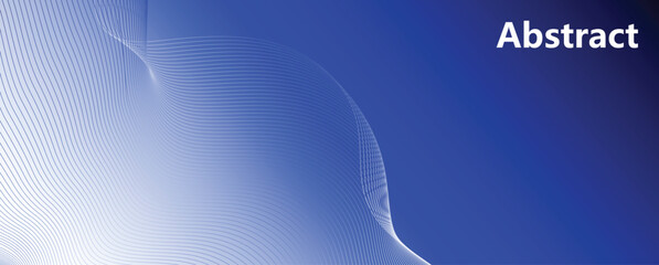 blue wave lines pattern background. Abstract line wave gradient poster background vector. Minimalist cover template with vibrant perspective line wave in motion, banner, flyer, music, ads
