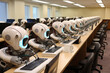© Thomas - In der Computerschule wird fleissig am Computer geübt und gelernt, Fortschritt, Fabrik, Lernfabrik, Vorbild Mensch, Grundschule für Roboter, automatisierung, automatisierte Testen