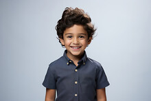 Portrait Of Indian Happy And Cute Little Boy Looking At Camera