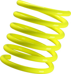 Wall Mural - 3D abstract yellow plastic helix in a playful style with a transparent background. Geometric shape.