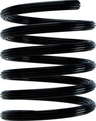 Wall Mural - 3D abstract black plastic helix in a playful style with a transparent background. Geometric shape.