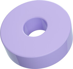 Wall Mural - 3D abstract violet plastic shape in a playful style with a transparent background. Geometric shape.