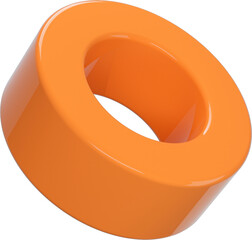 Wall Mural - 3d abstract orange plastic shape in a playful style with a transparent background. geometric shape.