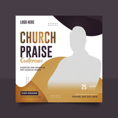 Church conference social media post, web banner, worship flyer, church banner, church flyer, square banner template