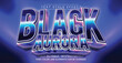 Black Aurora Text Style Effect. Editable Graphic Text Template.
