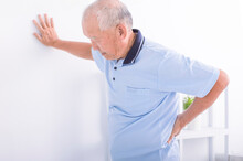 Senior Man With Back Pain, Mature Man Suffering From Low Back Pain