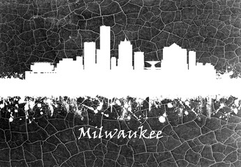 Wall Mural - Milwaukee skyline B&W