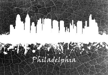 Wall Mural - Philadelphia skyline B&W