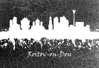 Wall Mural - Rostov-on-Don skyline B&W