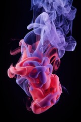 Wall Mural - abstract colorful smoke on black background
