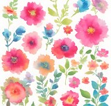 Fototapeta Sypialnia - background with flowers seamless pattern 