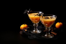 Halloween Spider Drinks Glass. Generate Ai
