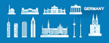 Fototapeta Nowy Jork - Germany isolated architecture icon set and symbol with tour europe.