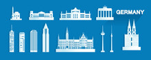 Germany Isolated Architecture Icon Set And Symbol With Tour Europe.