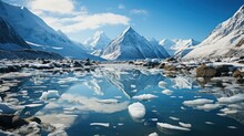 Glacier Lake Scenery, Frozen Iceberg Photo, Free Public Domain CC0 Image
