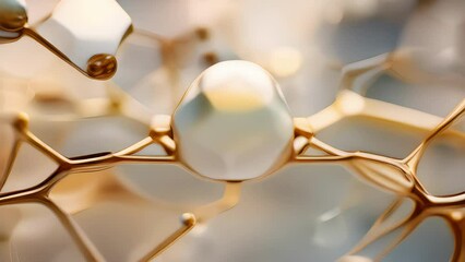 Wall Mural - the macro microscope video of proteins appears as individual small bubbles interconnected by delicat