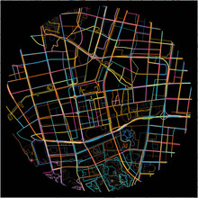 Colorful Map Of Nantong, Jiangsu With All Major And Minor Roads.