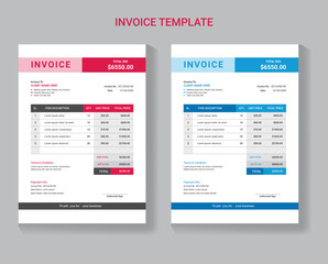  Vector clean invoice template, invoice design, Clean invoice vector template design, Corporate invoice design,
