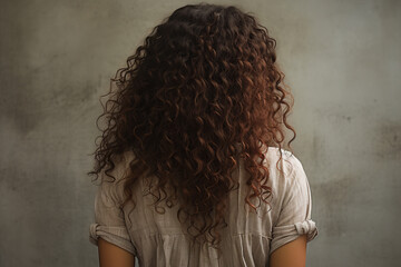 Wall Mural - Back of a curly woman