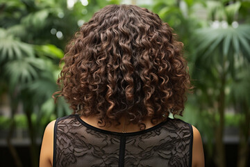 Wall Mural - Back of a curly woman