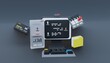 © RifaldiMuhammadSalim - Computer 3D Dashboard Data Analysis Upload Video Image Chat with each other in the application on an elegant bright black background
