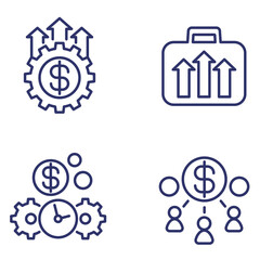 Poster - capital, money, portfolio growth line icons