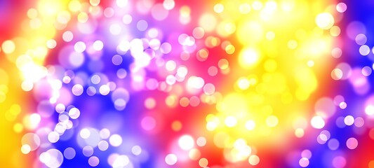 Wall Mural - Abstract colorful background with bokeh defocused lights.  illustration.