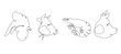 © Victoria - Animals one line Minimalist. Vector illustration. Continuous one line drawing.