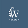 © TaufiqLM - Premium monogram W initial letter logo design with luxury floral and leaf abc type logo. W icon, modern vintage nature illustration. suitable for logos of beauty, business, company, brand, boutique