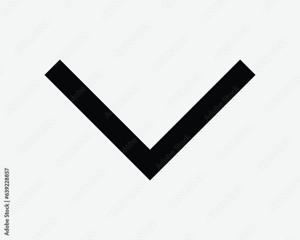 Caret Down Symbol Arrow Point Pointer Under South Underneath Bottom ...