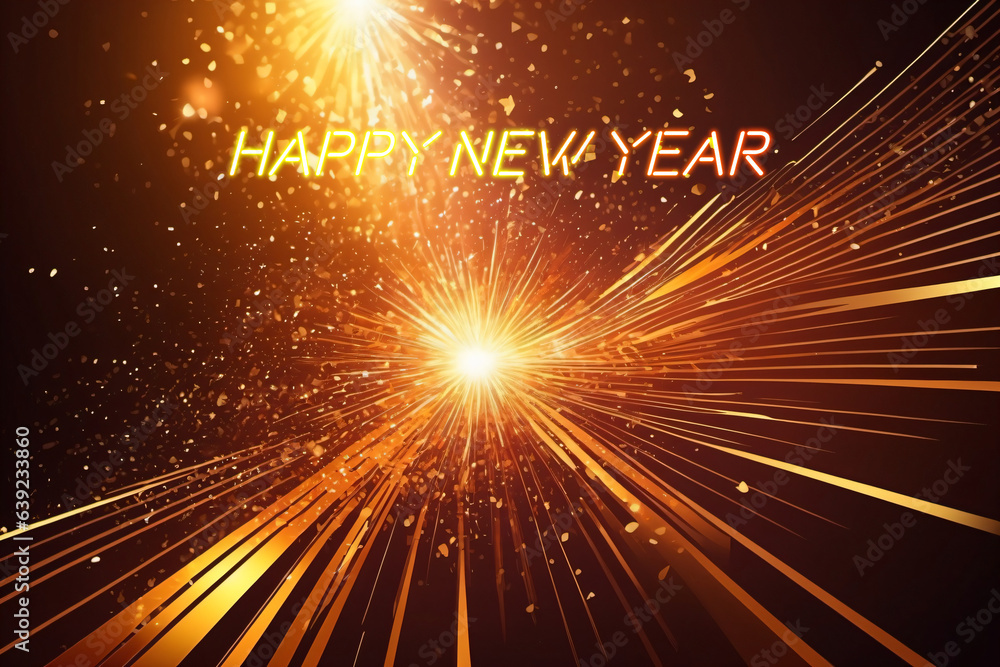 Stock-Illustration „Happy New Year Bild oder Postkarte mit goldenen ...