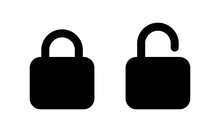 Lock And Unlock Icon Vector In Flat Style. Open And Close Padlock Sign Symbol