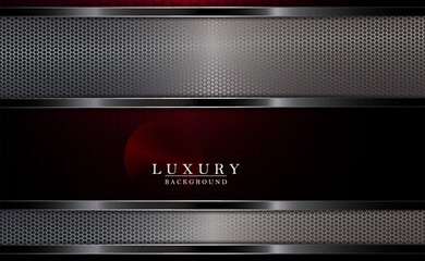 Canvas Print - Dark design with horizontal mesh borders and metallic piping
