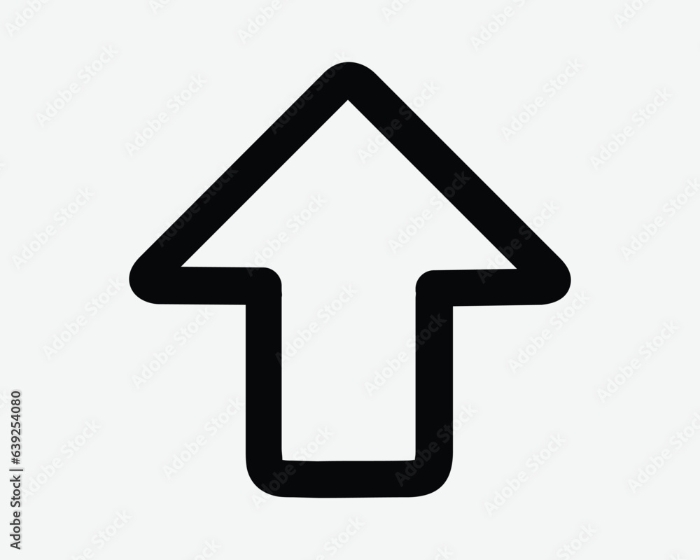 Up Arrow Line Icon North Point Pointer Enter Entrance Straight Ahead ...