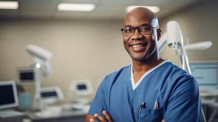 Sticker - Portrait of a doctor in the background of his office