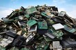 © damrong - Pile of electronic waste, Motherboard computer and cpu microchips  electronic equipment, Printed Circuit Board on white background, E-waste is a problem with environmental concepts should be reused