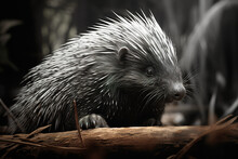 Image Of A Porcupine In The Forest, Wildlife Animals., Generative AI, Illustration.