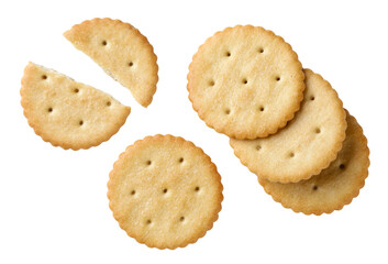 Wall Mural - Set of cracker cookies close-up on a white. Top view