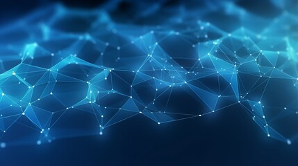 Abstract blue background. Network connection structure. Grid.