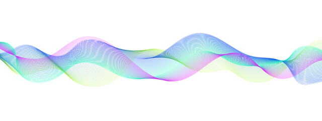 Wall Mural - abstract wavy information technology smooth wave lines background. design used for banner, presentat