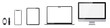 © Ihor - Set of computer, laptop, phone, tablet and watch on transparent background. Vector illustration. Devices with blank screens.