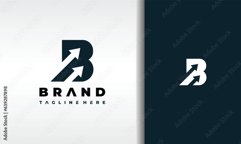 letter B arrow up logo Stock Vector | Adobe Stock