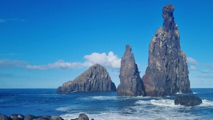 Wall Mural - Large cliffs in the Atlantic Ocean off the coast of the island