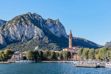 Wall Mural - View of the town of Lecco on Lake Como