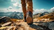Hiker's POV: Trail Boots & The Adventure Ahead, generative Ai