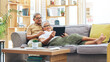 © Joshua A/peopleimages.com - Relax, senior couple and a tablet for a movie, reading information or streaming a film on the sofa. Smile, house and an elderly man and woman with technology for a show, notification or an email