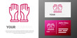 © Kostiantyn - Logotype line Firefighter gloves icon isolated on white background. Protect gloves icon. Logo design template element. Vector