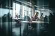 © Davide Angelini - Group of young business people working together at computer in office - Generative AI